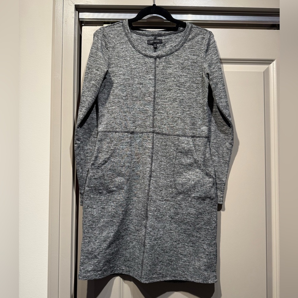 The Limited dress Heather Gray/white/black Long Sleeve Dress - women’s XS